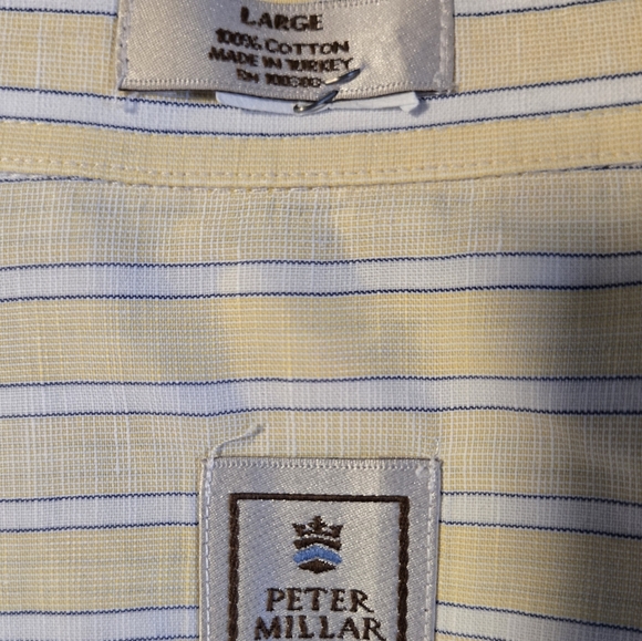 Peter Millar Men  Shirt Size Large Long Slevee 100% Cotton Botton Front - Picture 9 of 10